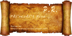 Pánczél Riza névjegykártya