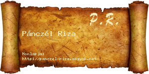 Pánczél Riza névjegykártya